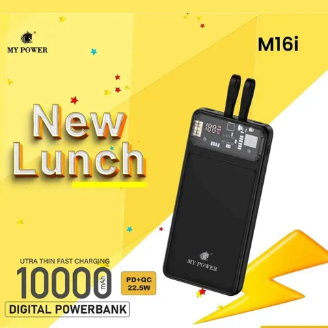 My Power Powerbank, Mypower 10000mah M16i Fast Charing PD Q.C 3.0 22.5w Fully Compatible Powerbank.