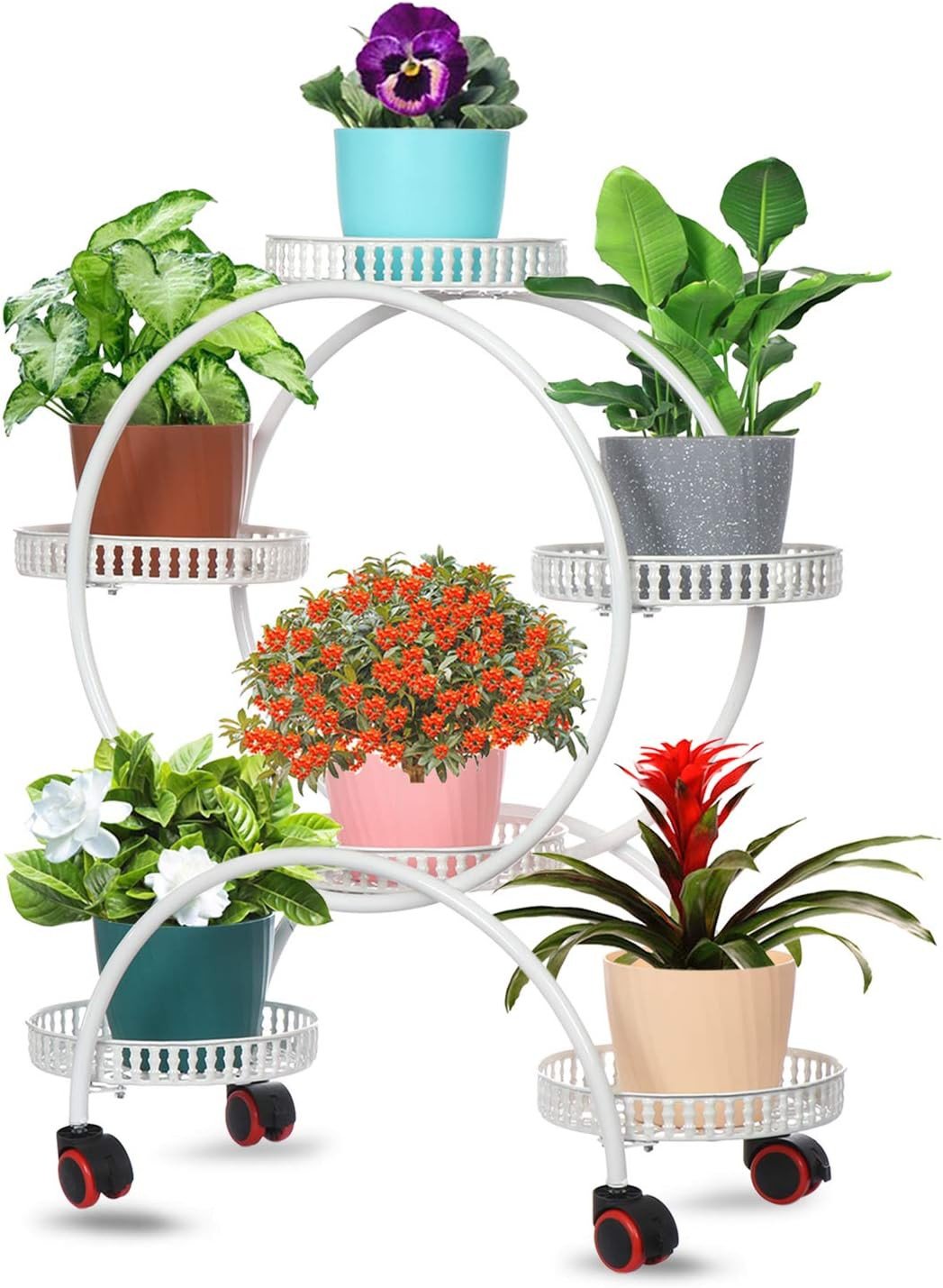 Metal Plant Stand 4-Tier 6 Potted Indoor Flower Pot Holder