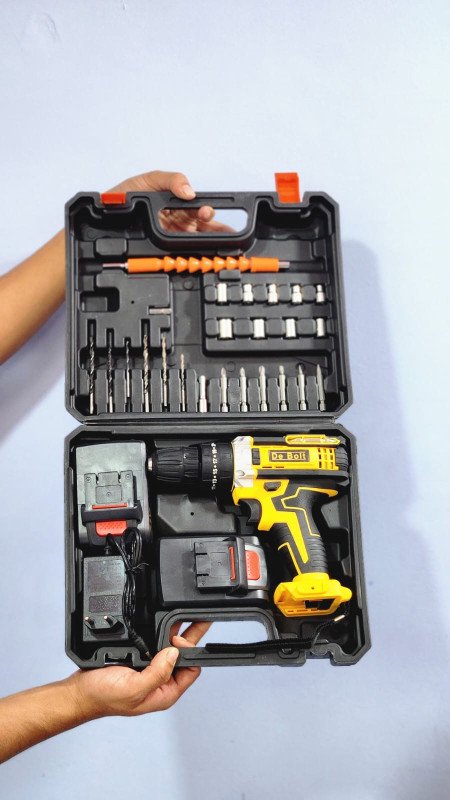 21V Compact Drill Driver Kit- Include Electric Drill,Charger, 2 Lithium Ion Batteries,11 Driver Bits,Flexible Shaft,Built In LED Light