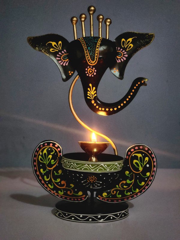 Ganesh Tea light Candle Holder for Home Decor 11 Inch