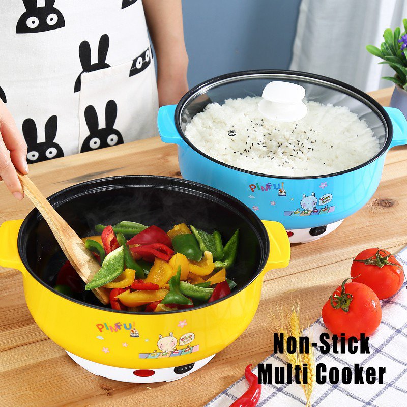 Mini Multifunction Electric Cooking Machine Single/Double Layer Available Hot Pot Multi Electric Rice Cooker Non-stick Pan