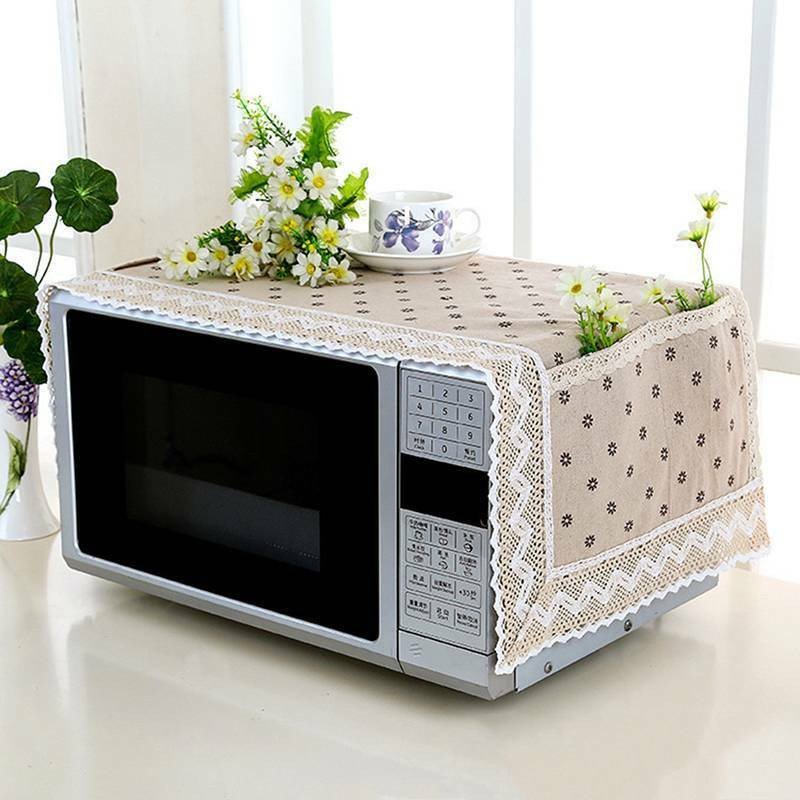 Modern Style Linen Cover Microwave Oven Dust Proof Cover