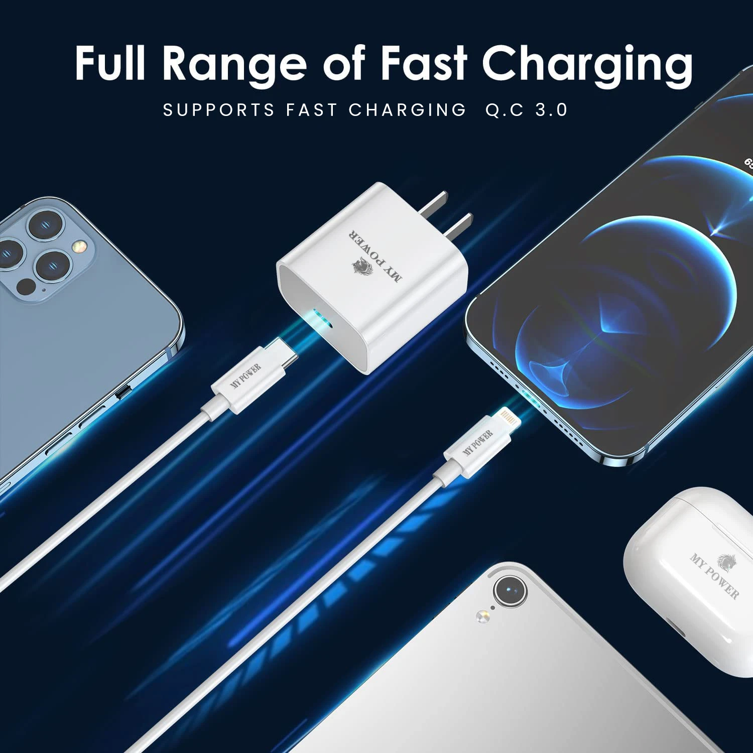 MY POWER PD Flash Charging Datacable, USB-C To Lightning Cable, PD Cable, Type C To Lightning Cable