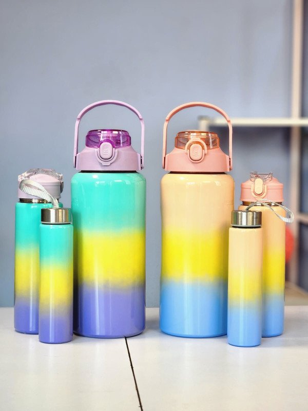 3 In 1 Colourful Sports Water Bottle(]1600ml-900ml-300ml)