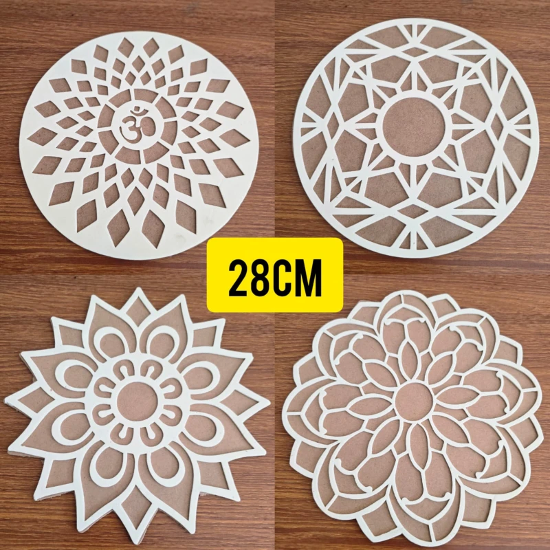 DIY Rangoli Art Kit with 28cm Mat and 10 Vibrant Colors