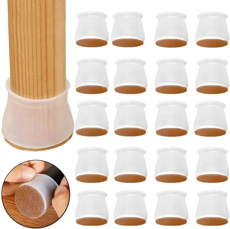 24 PCS Silicone Chair Leg Caps Non-slip Furniture Anti Vibration Feet Pads