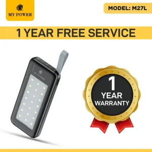 My Power Power Bank 20000mAh M27L 2 Watt Outdoor LED light In-build Cable for all movie devices