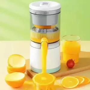 Portable Electric Citrus Juicer Rechargeable Hands-Free Masticating Orange Juicer Lemon Squeezer with USB and Cleaning Brush