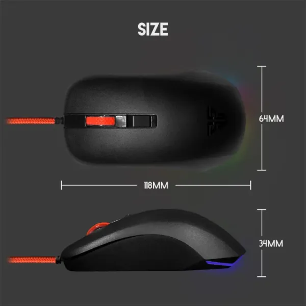 Fantech G13 Rhasta Ii Gaming Mouse | RGB Light 2400dpi Gaming Mouse