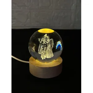 Radha Krishna Crystal Lamp