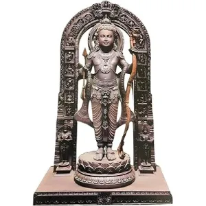 Ram Lalla ayodhya(2D)Idol Premium Wood Statue for Home Decoration, MDF Cutout Replica of Ram Lalla Statue in Ayodhya Mandir, Idol Home Decor