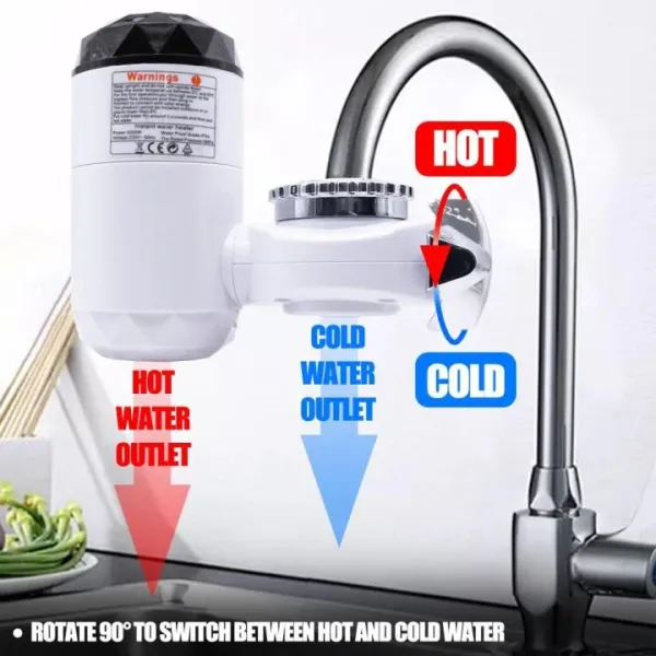 Instant Electric Water Heating Tap With Led Teamprature Display Hot And Cold