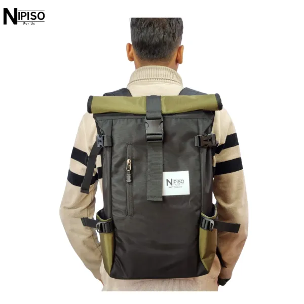 NIPISO Ghost Backpack For Men Women - Black Green| Fashion Stylish and Spacious Padded Laptop Compartment Backpack
