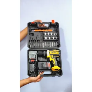 21V Compact Drill Driver Kit- Include Electric Drill,Charger, 2 Lithium Ion Batteries,11 Driver Bits,Flexible Shaft,Built In LED Light