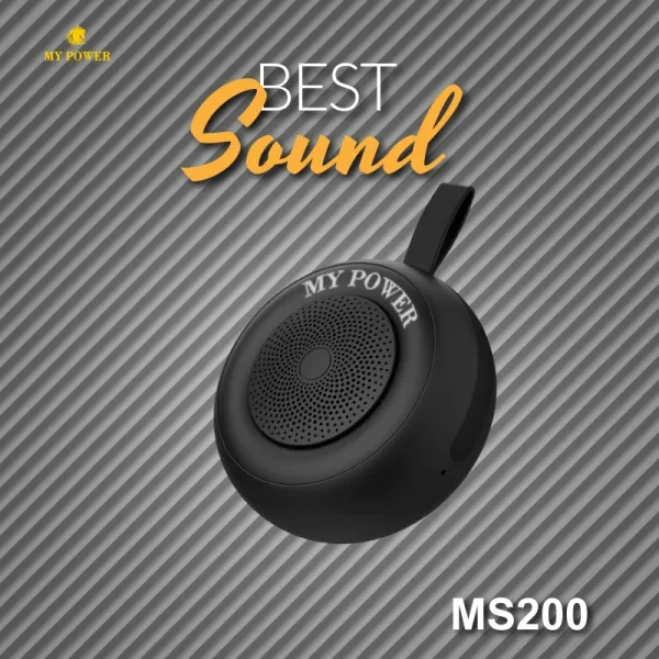 MyPower MS200 Portable Bluetooth speaker, Waterproof Speaker, High Sound Quality, Small size Black Color Speaker MS200