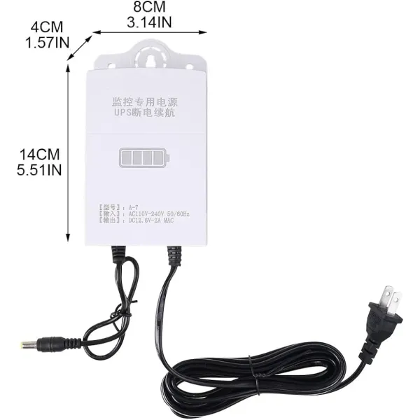 Mini UPS Battery Backup Surge Protector | 12.6V-2A Uninterruptible Power Supply for Wi-Fi | Router | Modem | Security Camera
