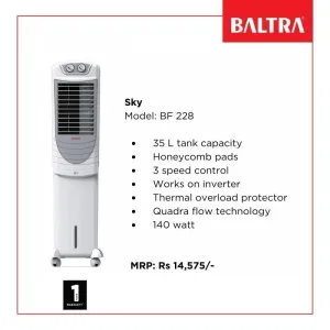 Baltra Sky Tower Air Cooler - 35L Capacity