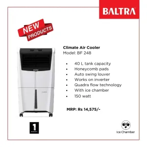 BALTRA Climate Air Cooler: 40L Tank, Inverter Compatible
