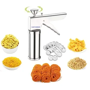 Stainless Steel Kitchen Press Cookies Maker, Traditionally Indian Multi Types of Snacks Making Kitchen Tool