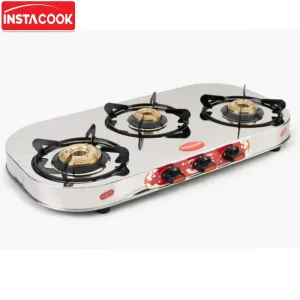 Instacook Sparkle -03L Automatic Stainless Steel 3 Burner Gas Stove