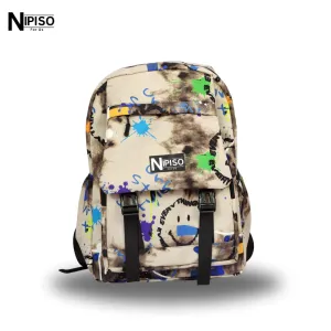 NIPISO Graffiti Printed Soft School College Trendy Hip-Hop Backpack With 16\