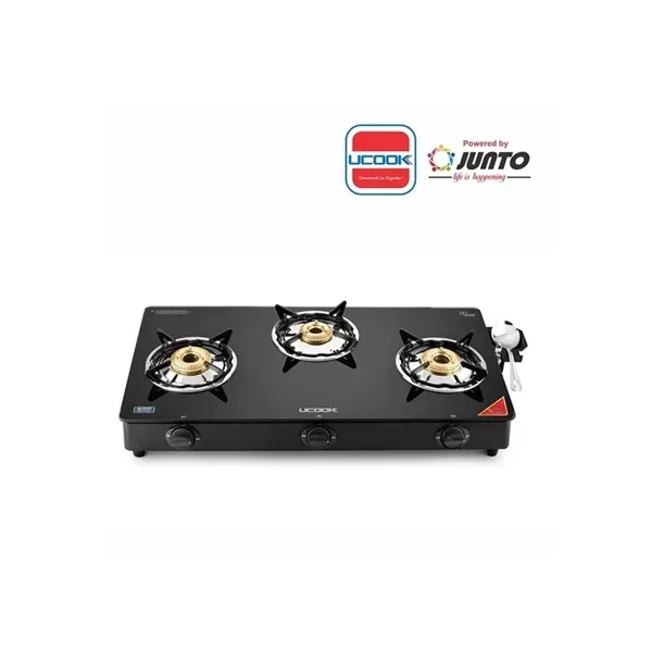 JUNTO C Series Basic 3-Burner Gas Stove with Elegant Glass Cooktop 4803