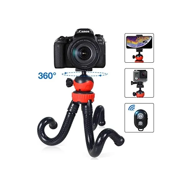 Flexible 12\" Gorilla Grip Tripod for Phone, DSLR & GoPro + Free Phone Mount