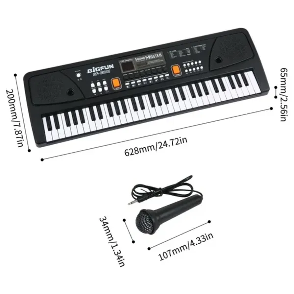 BIGFUN BF-630A1: 61-Key Electronic Keyboard with Mic