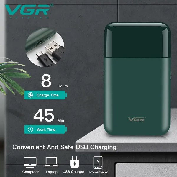 VGR V 390 Professional Electric Ultra Thin Shaver Rechargeable Razor For Face Care Beard Trimmer