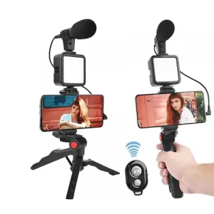 Video Making Vlog Tripod Kit AY-49 Video Making Vlog Tripod Kit With Microphone and And Light For Live Broadcast TikTok