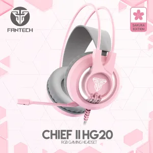 Fantech Chief II HG20 Sakura Edition RGB Gaming Headset (Pink) - Immersive Audio for PC & Console