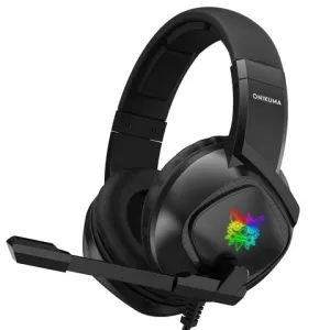 ONIKUMA K19 Wired Gaming Headset - Immersive Stereo Sound with RGB Lighting & Noise-Cancelling Mic