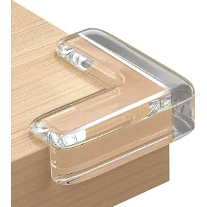 Square Corner Safety Guards (Clear/Soft) - Child Proofing Bumper Protectors for Tables, Furniture & Walls to Prevent Injuries