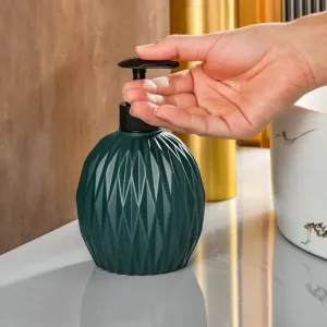 Elegant Diamond-Cut Liquid Dispenser - Refillable Soap/Lotion Bottle for Bathroom & Kitchen