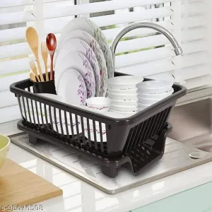Multipurpose Dish Drying Rack with Drain Tray - Keep Your Kitchen Counter Organized & Dry