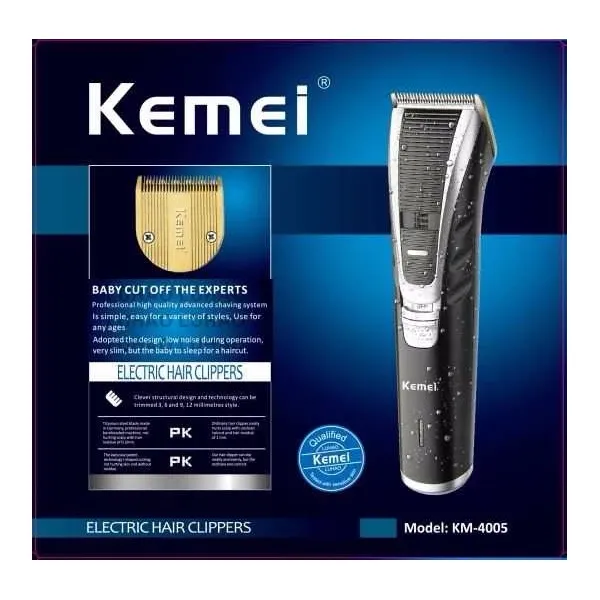Kemei KM-4005 3-in-1 Rechargeable Electric Shaver & Hair Trimmer