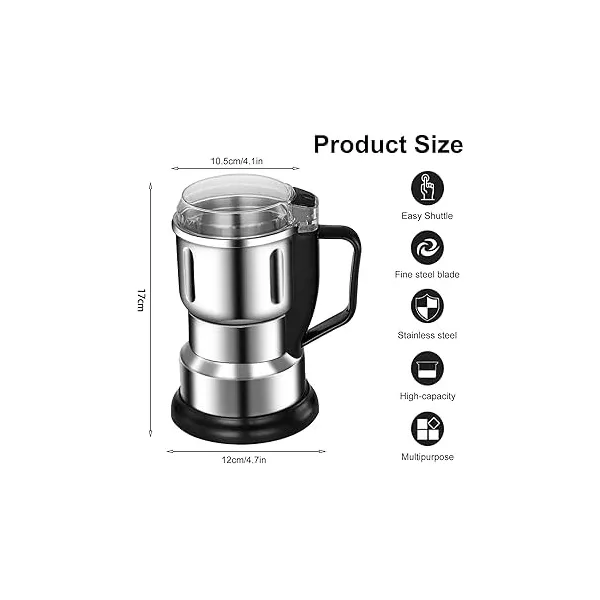 Electric Multifunctional Home Grinder - Effortlessly Grind Coffee Beans, Spices, Nuts & Grains for Freshness & Flavor