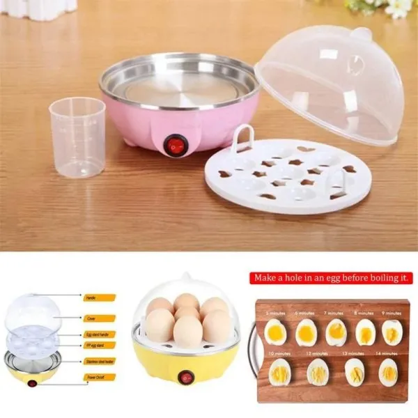 Electric 7-Egg Boiler & Steamer - Multifunctional Egg Cooker & Poacher for Perfect Eggs Every Time