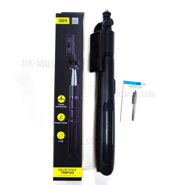 Q05 Pro 2-in-1 Selfie Stick Phone Tripod - Extendable Monopod with Bluetooth Remote for Vlogging & Photography