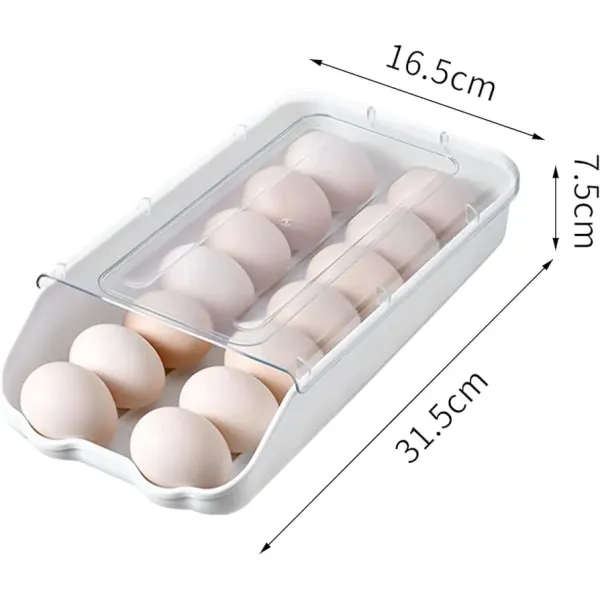Plastic Stackable Automatic Rolling Egg Holder Storage Container Kitchen Tray Box