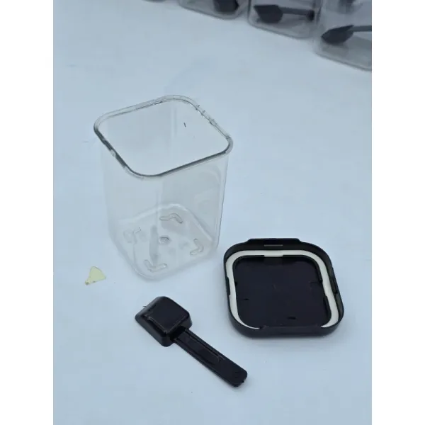 24-Piece Airtight Square Food Storage Container Set with Spoons - Black Lids