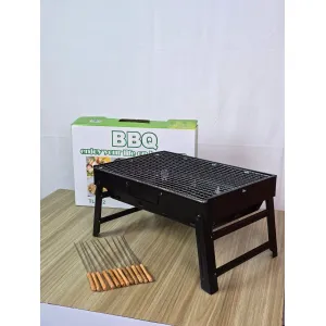 Portable BBQ Grill with 12 Skewers - Perfect for Outdoor & Camping