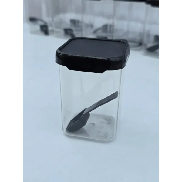 24-Piece Airtight Square Food Storage Container Set with Spoons - Black Lids