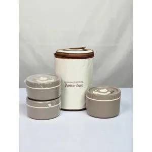 3pcs Lunch Box with Lid Leakproof Lunchbox with Folding Handle Dishwasher-Safe for Kids Students Adults