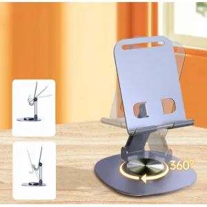 Mobile Phone stand for Desk/Bed,360° Degree Rotating,adjustable Foldable Cell Phone Holder,Aluminum Office Desk Accessories All Phones
