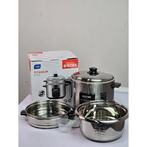 Baltra Titanium 2.8L Stainless Steel Multi-Cooker & Rice Cooker with Steamer