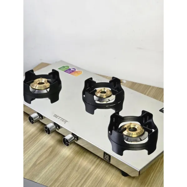 Better Heavy-Duty 3-Burner Automatic Gas Stove with Toughened Glass