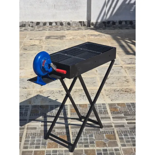 Portable Folding Charcoal BBQ Grill with Fan