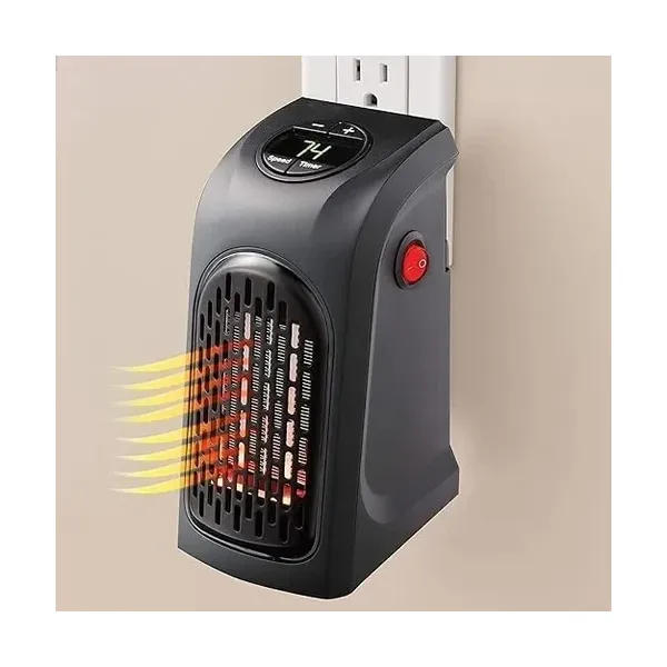 Electric New Handy Heater Turbo Wall-Outlet 400 Watts with Temperature Control| Mini Heater, Portable Heater| Mini Heater for Bedroom (Office Work Room, Bathrooms, Rooms)