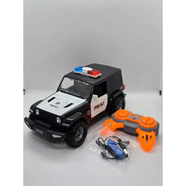 Off-Road RC Police Jeep with Lights & Siren - Rechargeable Remote Control Toy Car